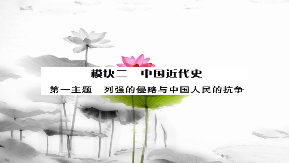 安徽省中考历史 基础知识夯实 模块二 中国近代史 第一主题 列强的侵略与中国人民的抗争讲义课件[共11页]_第1页