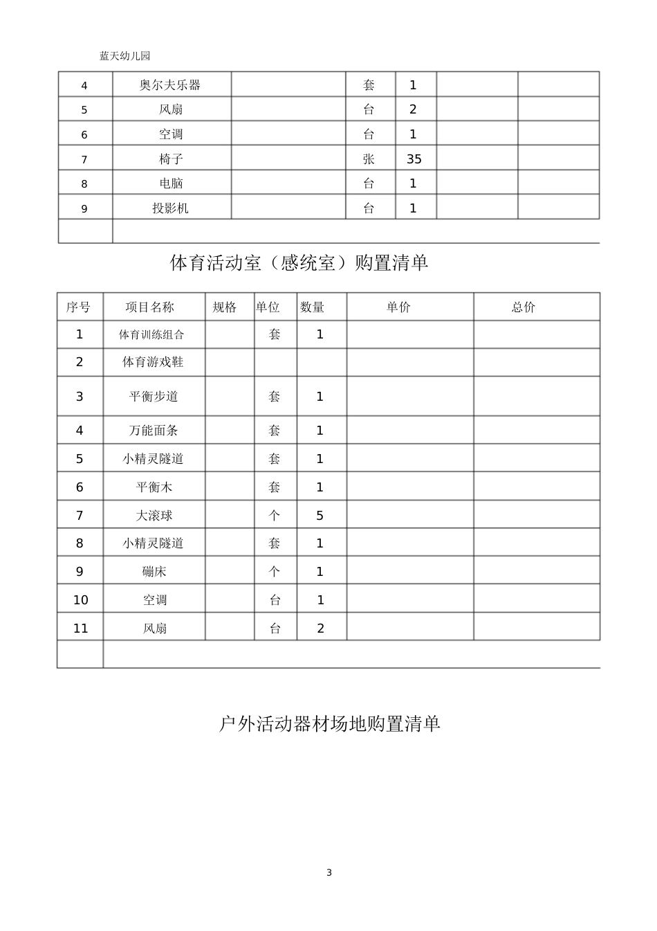 幼儿园教室设备采购清单[共14页]_第3页