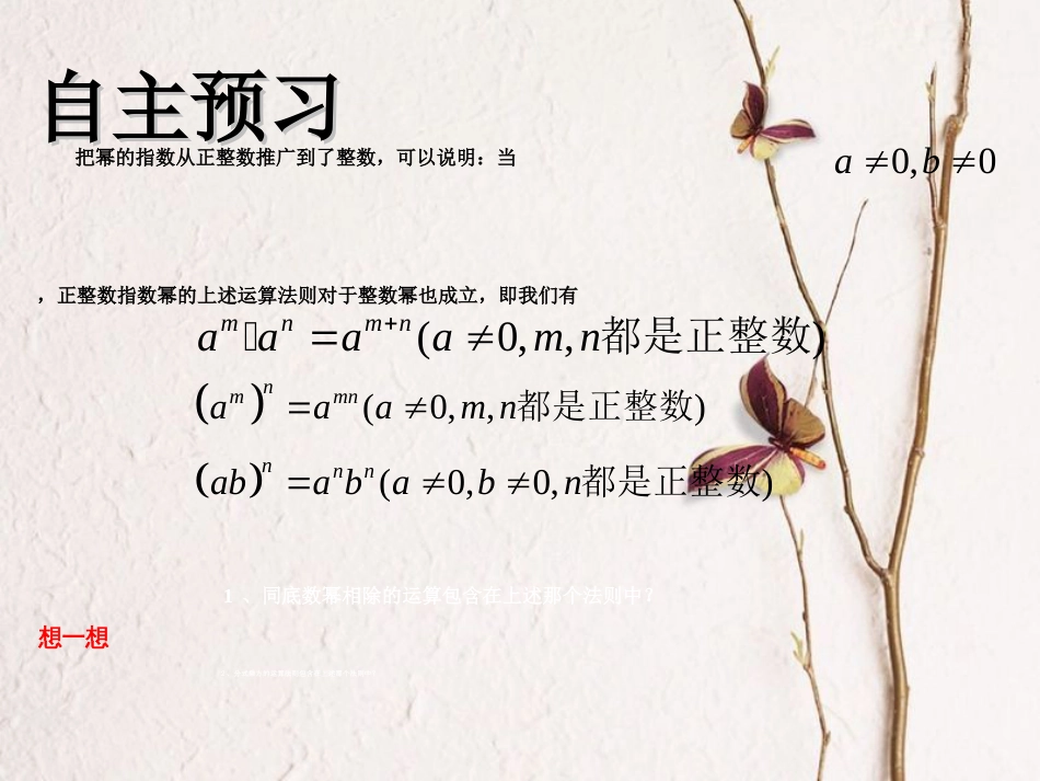 八年级数学上册 1.3.3 整数指数幂的运算法则教学课件 （新版）湘教版_第3页