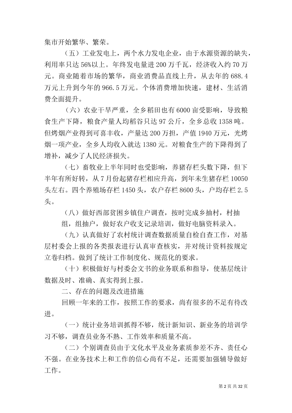 统计年终工作总结（二）_第2页