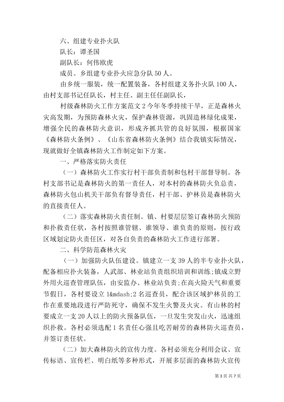 村级森林防火工作方案（二）_第3页