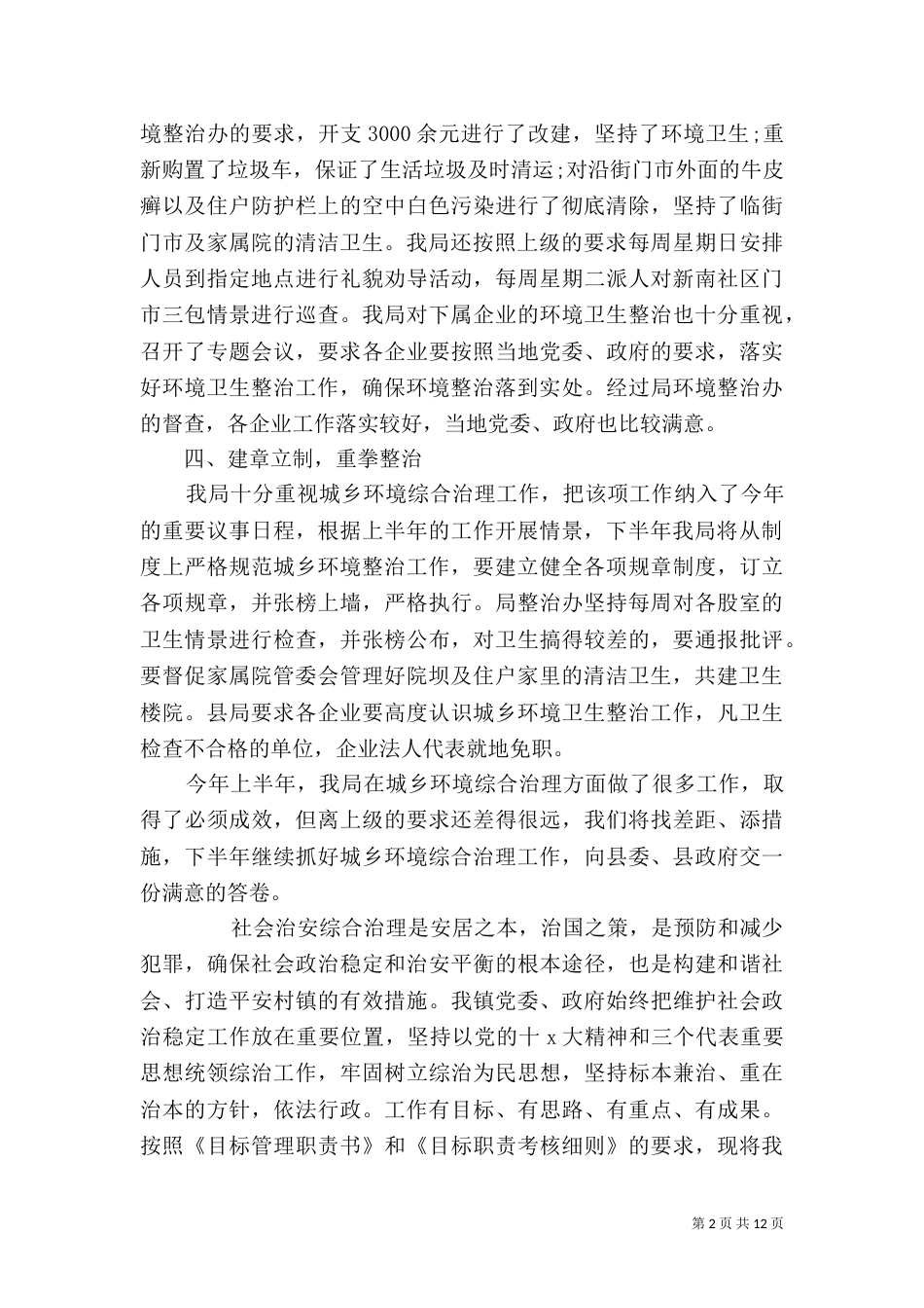环境整治年度工作总结报告范文_第2页