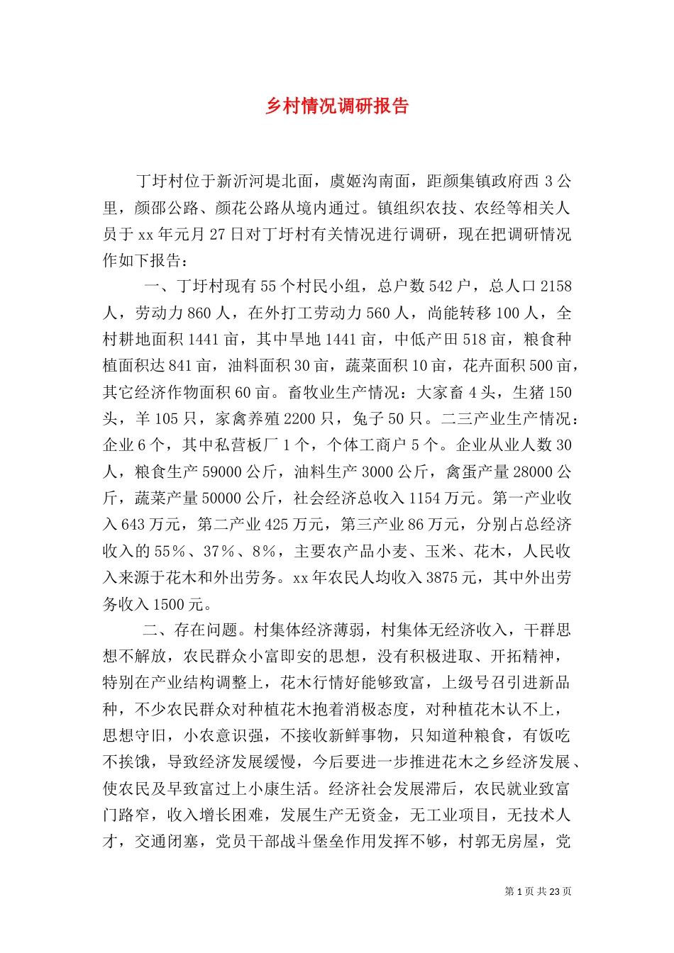 乡村情况调研报告_第1页