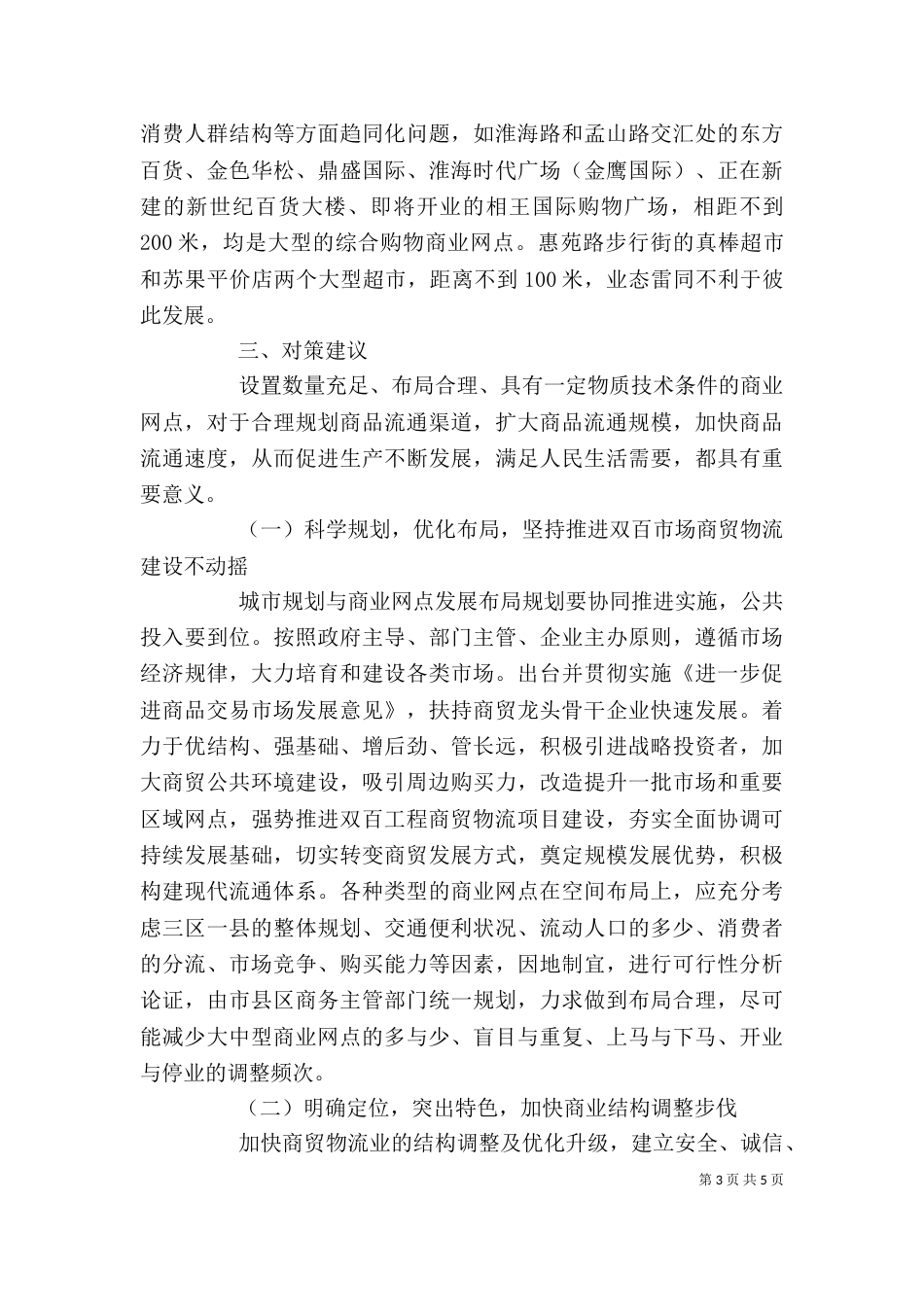 商业网点及经营调查报告（一）_第3页