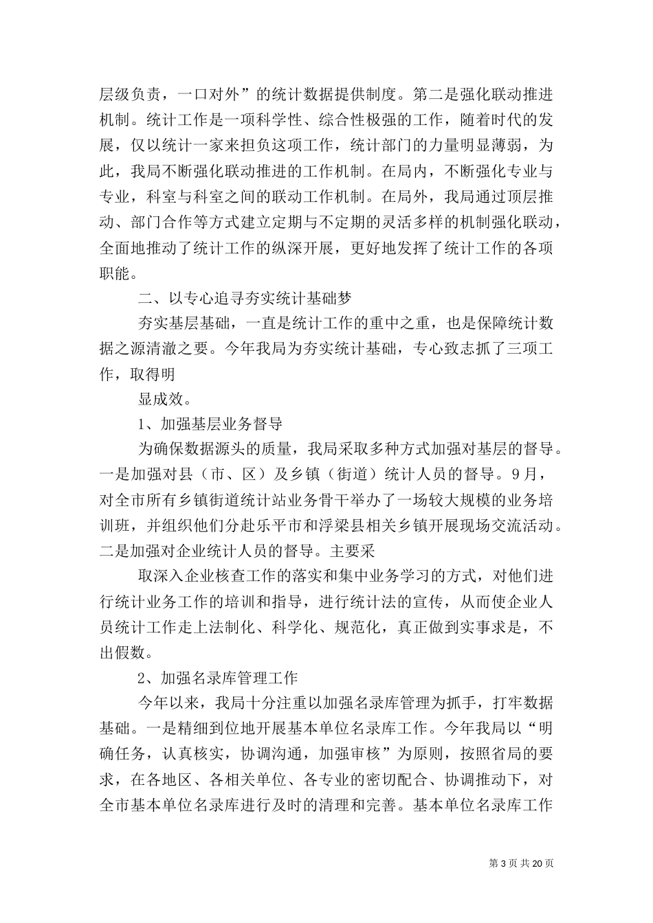 统计局年度工作总结_第3页