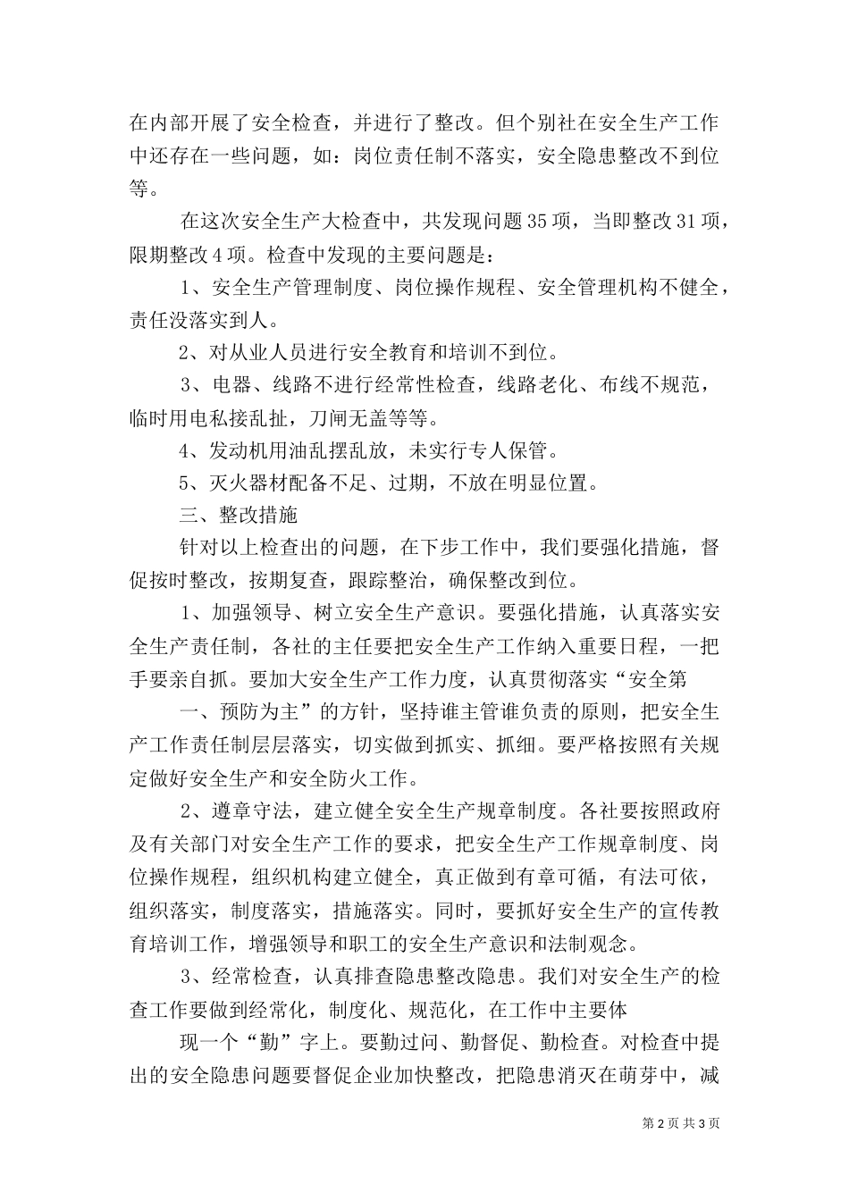 安全生产大检查报告（二）_第2页