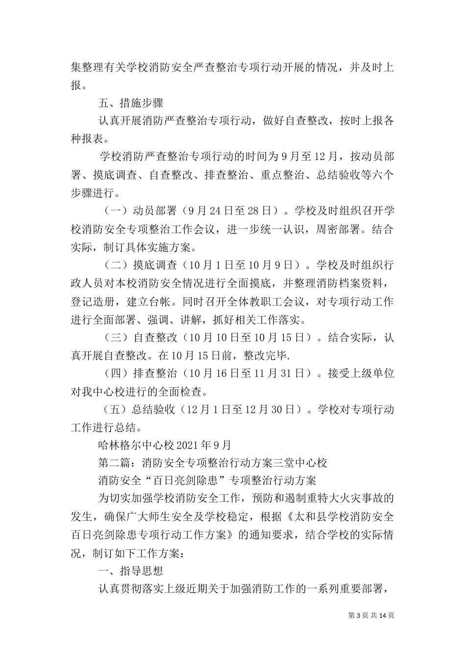 哈林中心校消防安全专项整治行动方案_第3页