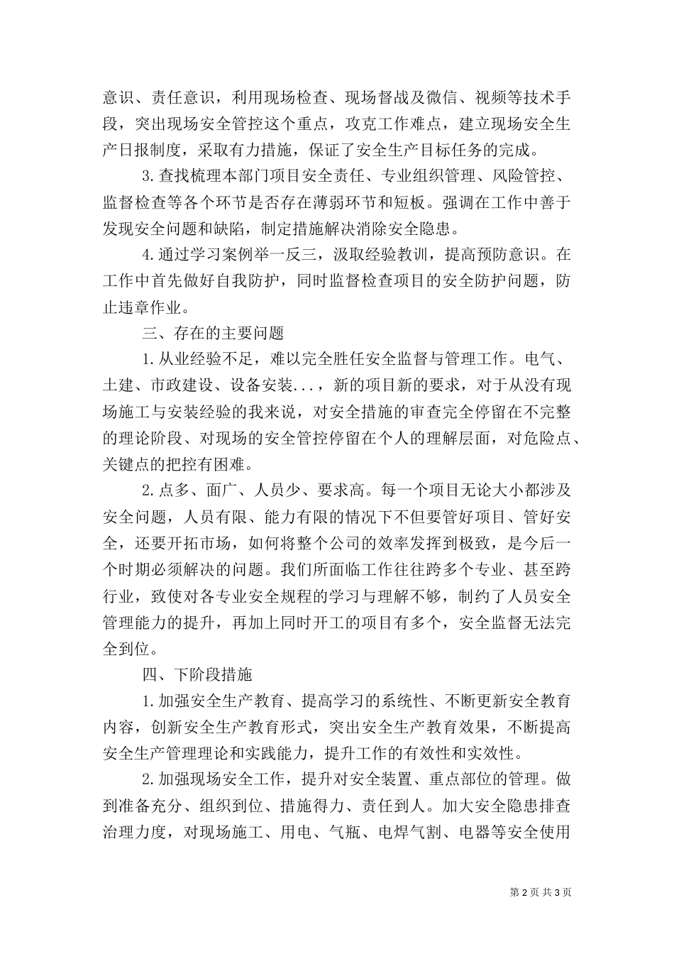 公司部门负责人安全工作履责情况报告_第2页