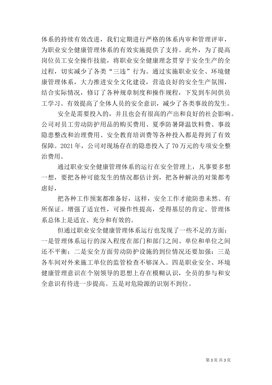 职业健康安全管理体系运行报告（一）_第3页