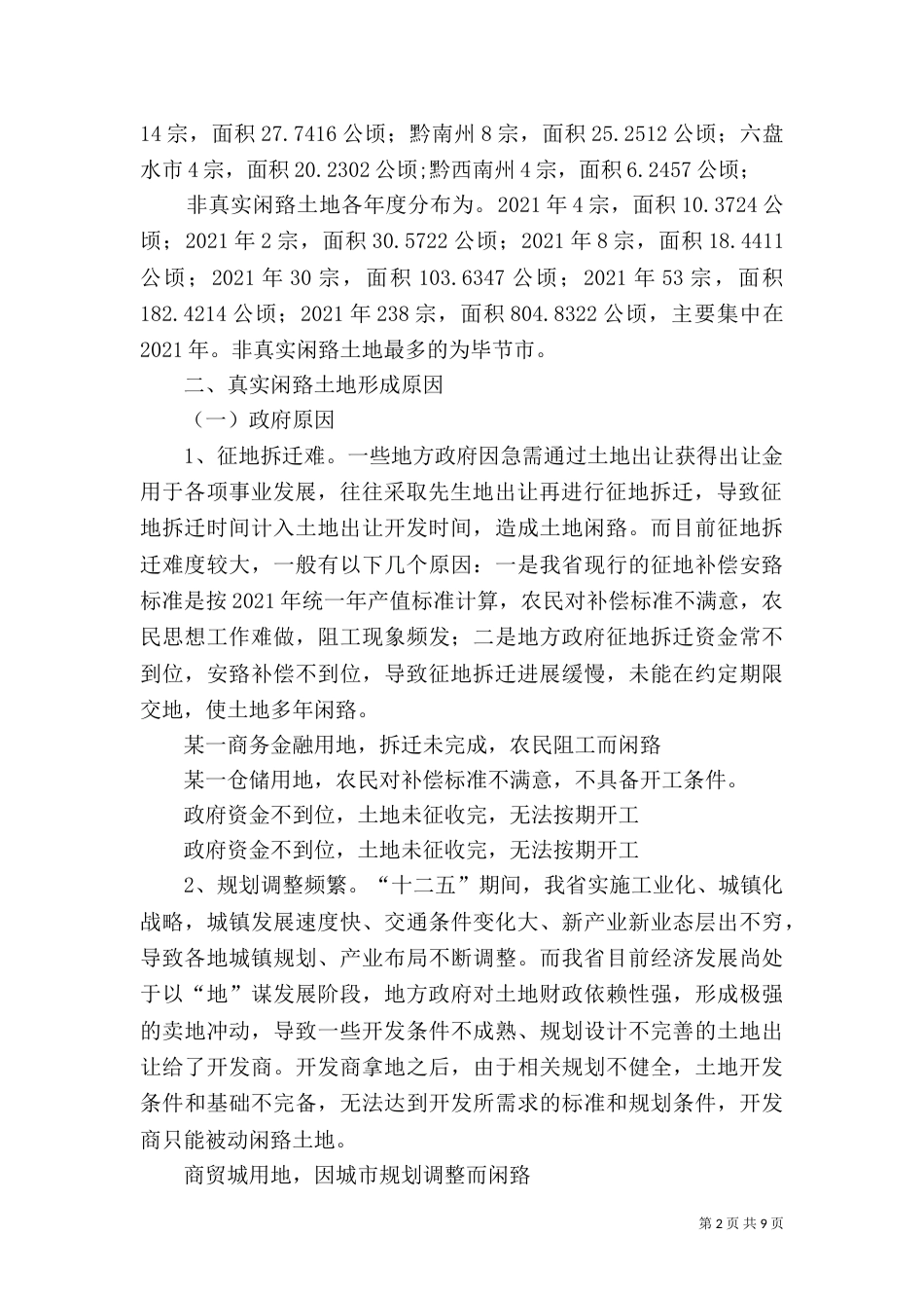 闲置土地情况告知书（二）_第2页