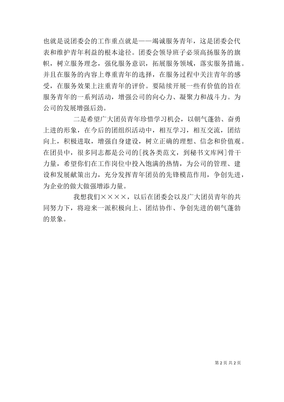 公司团委成立领导发言稿_第2页