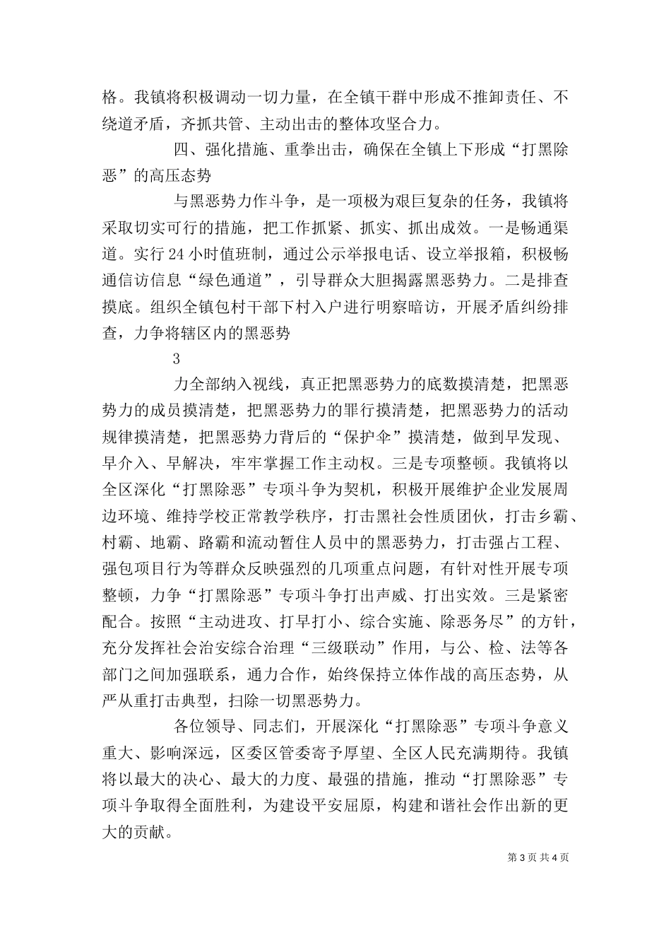 打黑除恶表态发言正_第3页