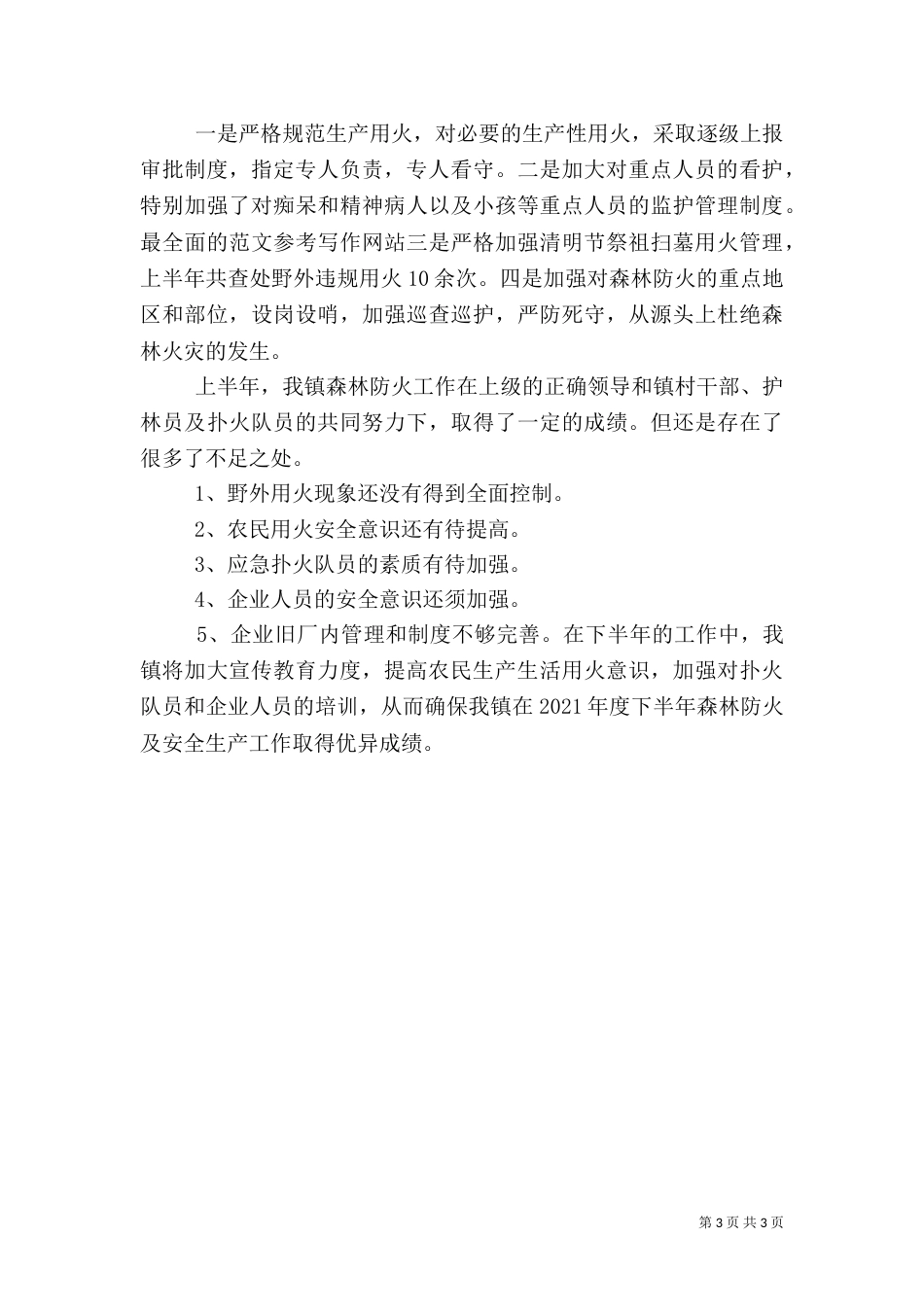 森林防火及安全生产工作情况汇报_第3页