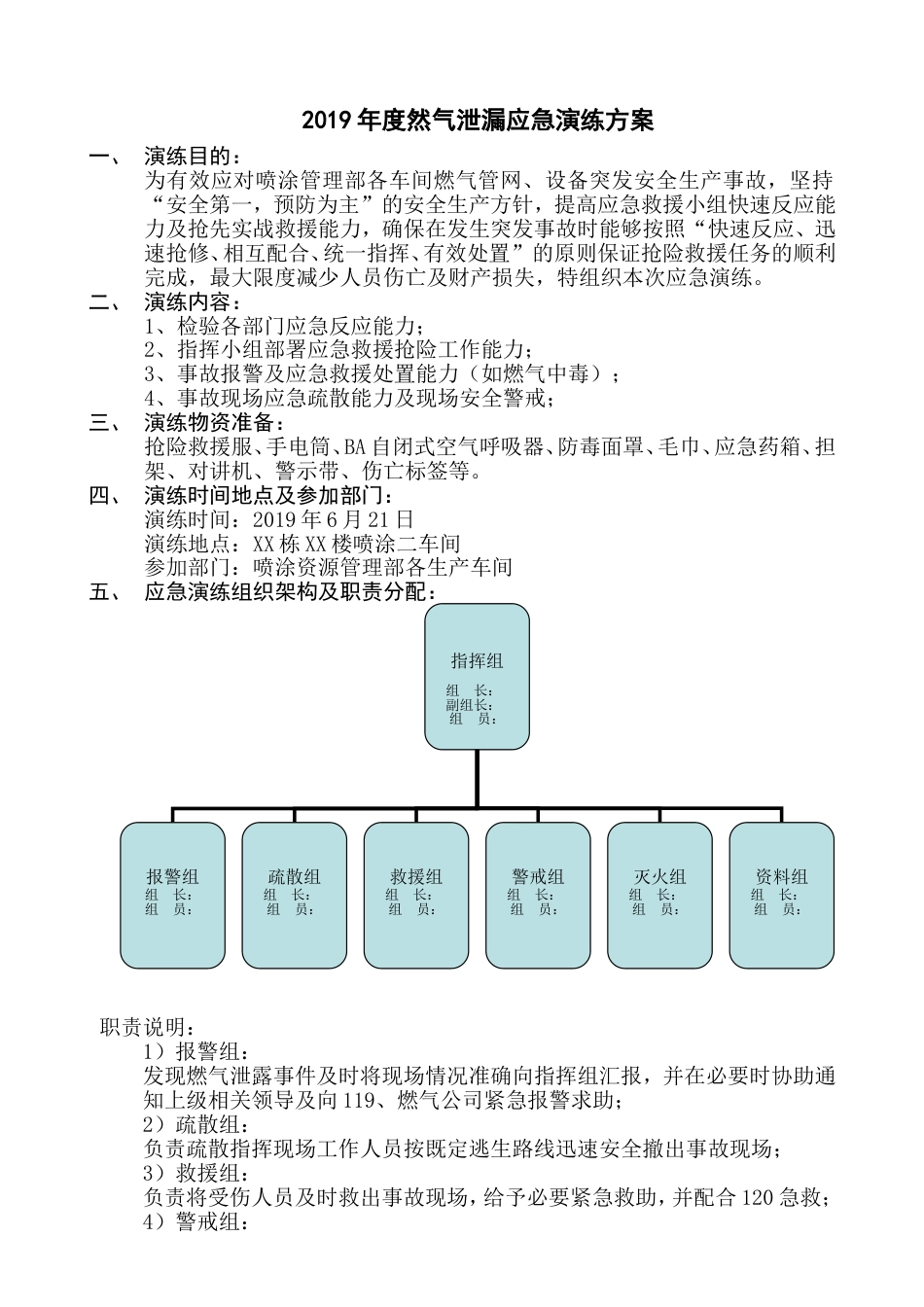 【演练方案】天然气泄漏应急演练方案（4页）_第2页