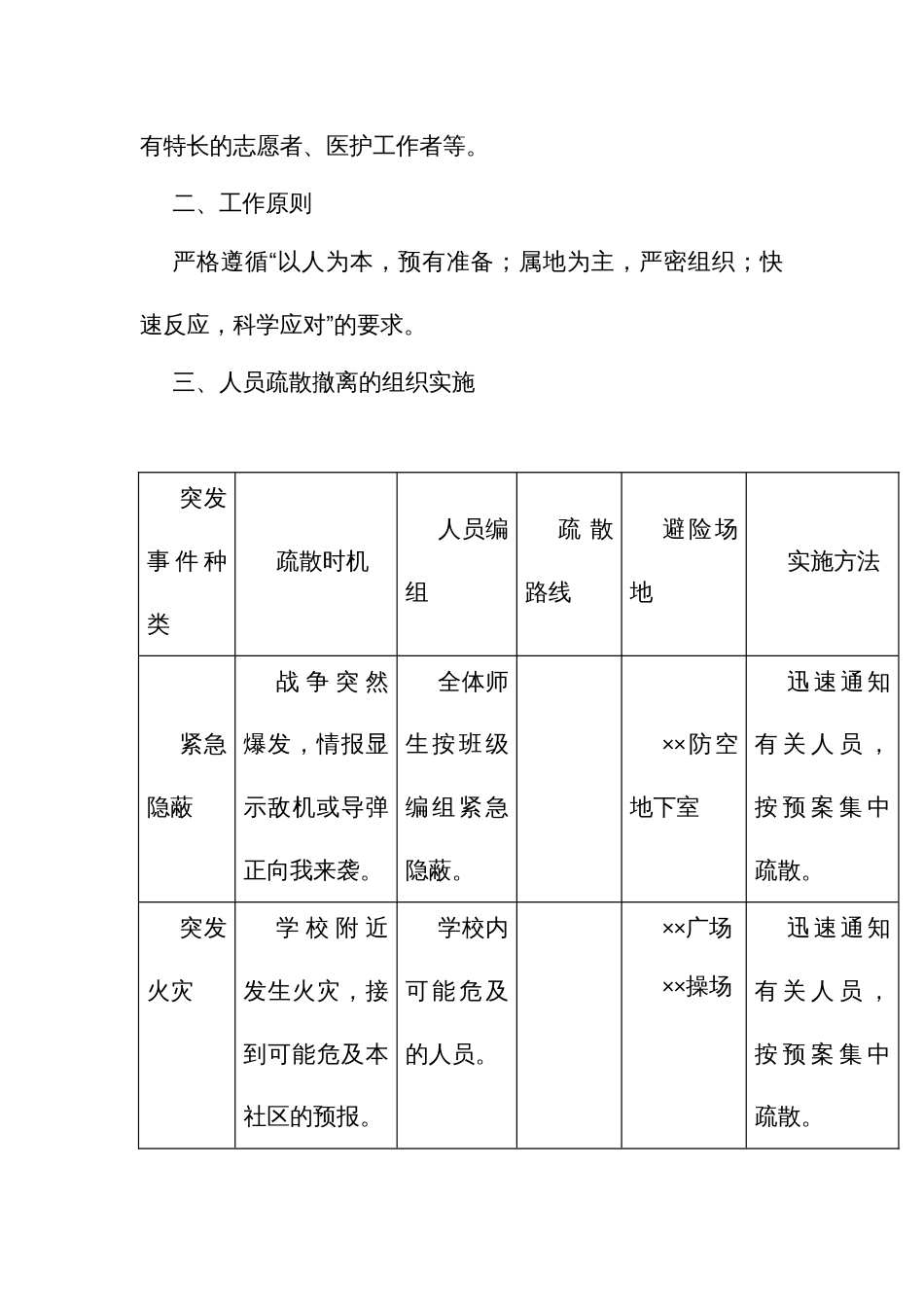 学校突发事件人员疏散和应急防护预案_第2页