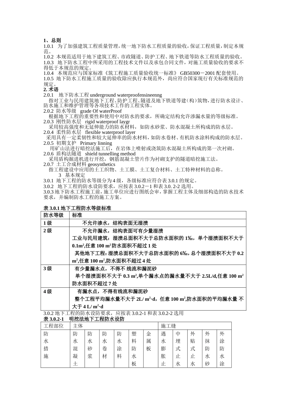 《地下防水工程质量验收规范》GB502082002_第1页