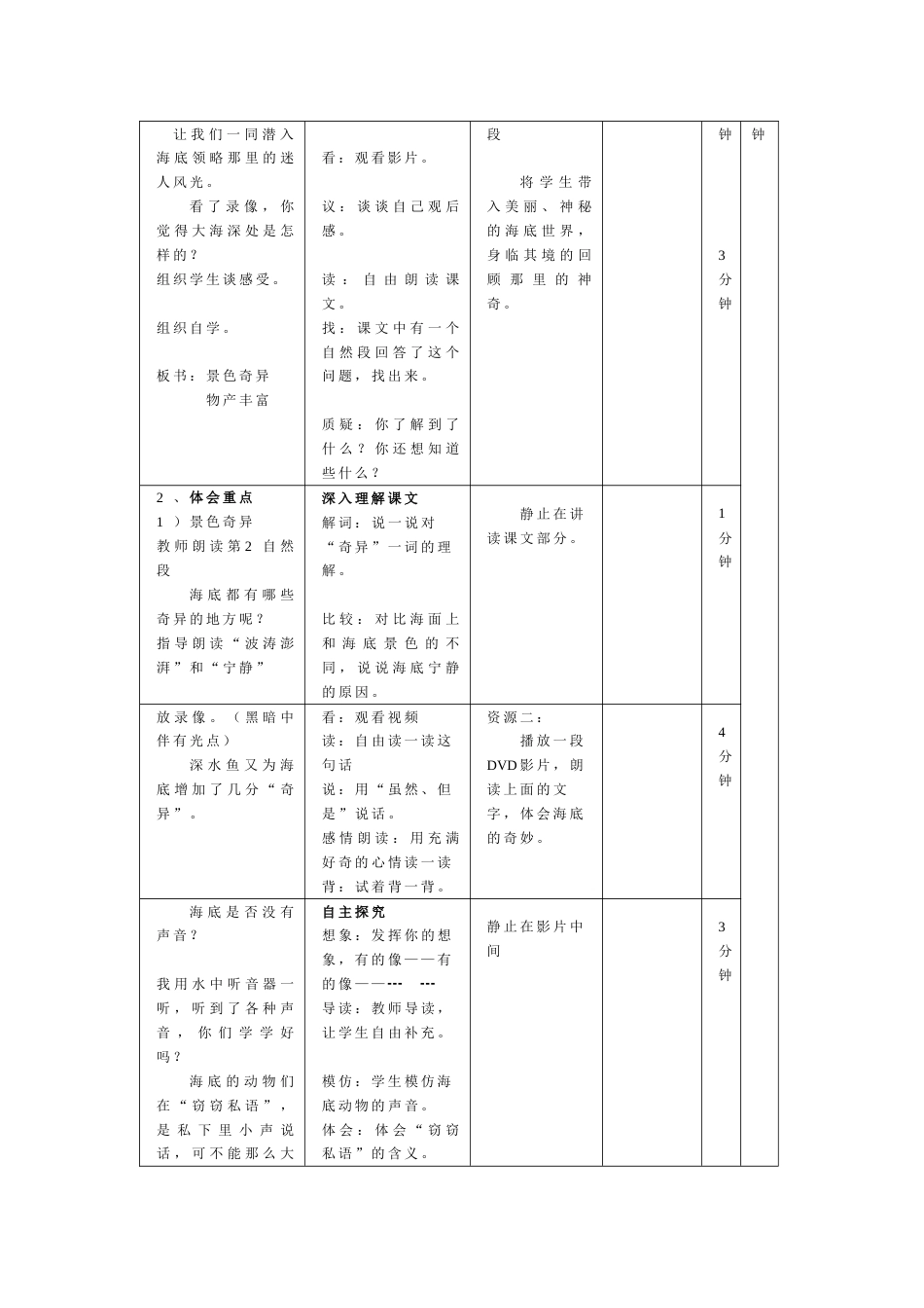 《海底世界》教学设计[5页]_第3页