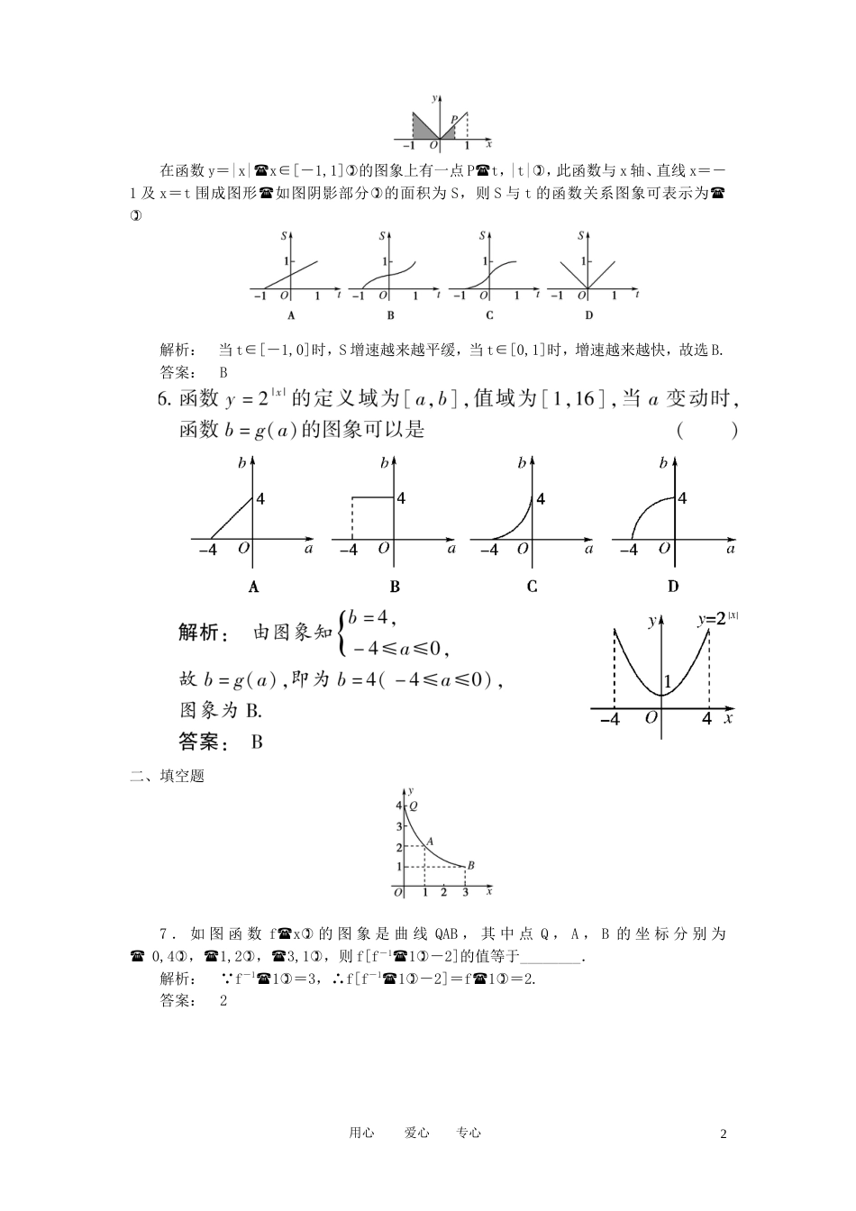 《金版新学案》2012高考数学总复习 2.8函数图象及其变换课时作业扫描版 文 大纲人教版_第2页