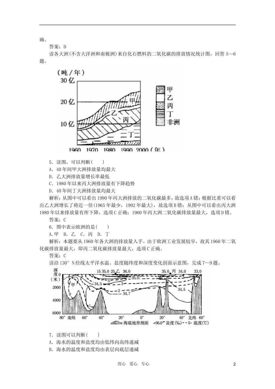 《名师一号》2011届高三地理二轮 三轮总复习重点 冲刺演练A突破专题冲刺演练_第2页