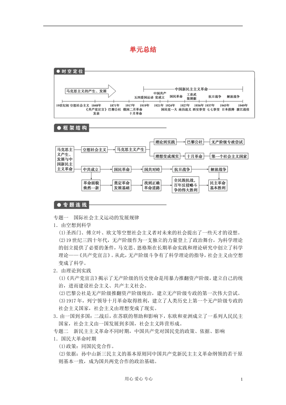【步步高】高考历史大一轮复习 第五单元 单元总结教案 岳麓版必修1_第1页