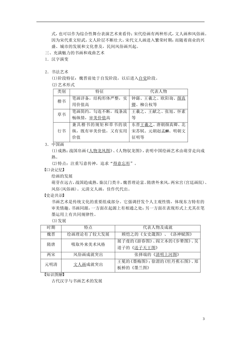 【步步高】届高考历史一轮复习讲义 （知识整合重点深化探究命题课时训练）第十五单元 第33讲 古代中国的科技文化（含解析） 新人教版必修3_第3页