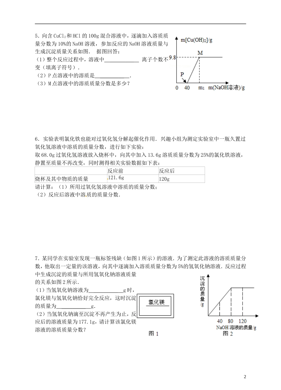 【冲刺中考】中考化学难点突破专题23 质量分数压轴题_第2页