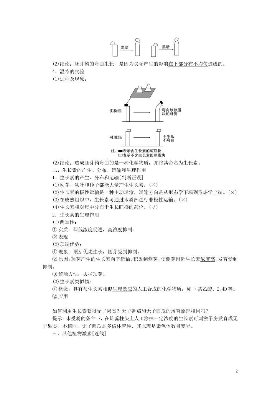 【创新方案】年高考生物一轮复习 第十六章 植物的激素调节训练 新人教版_第2页