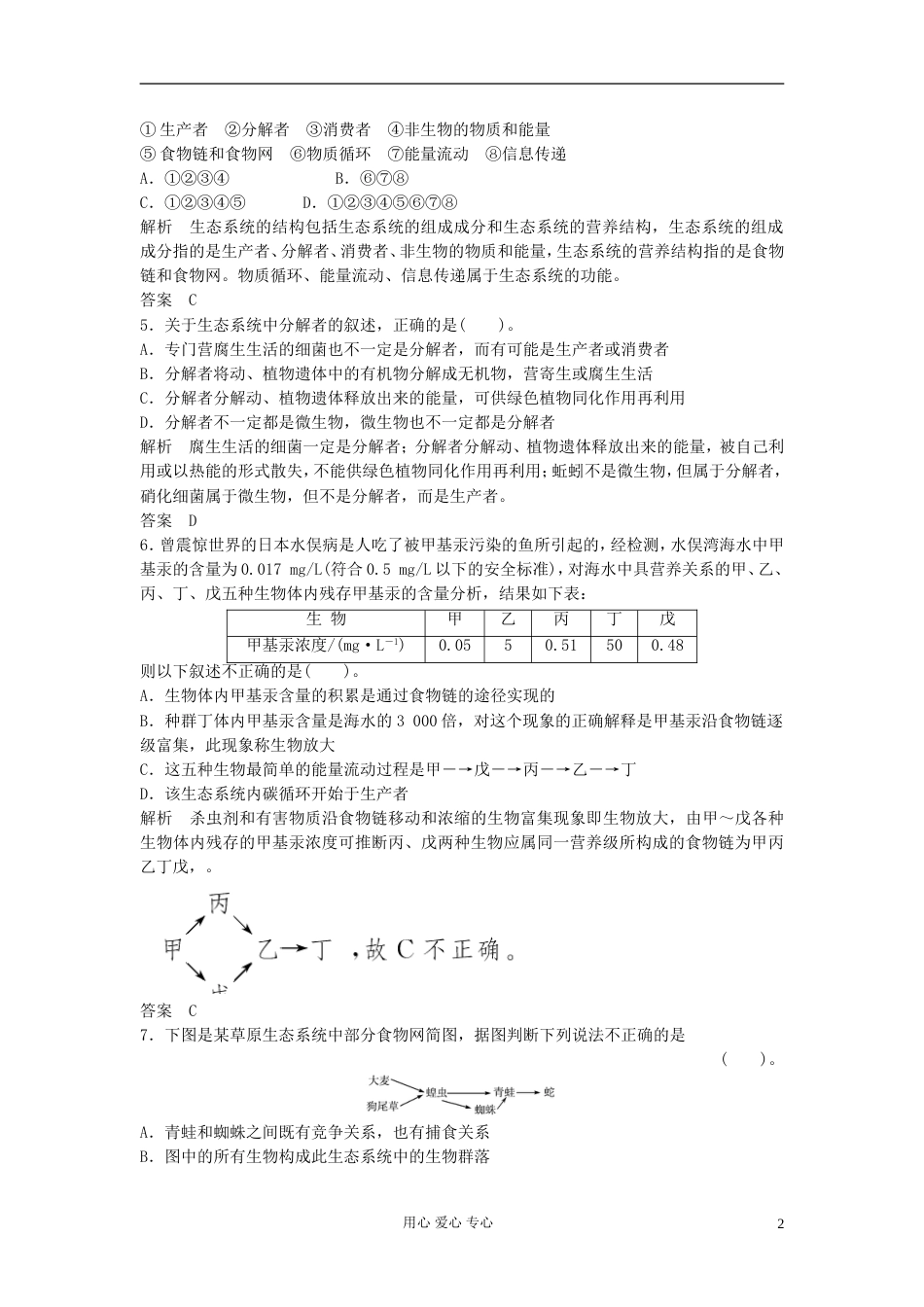 【创新设计】高考生物一轮复习 第二单元 第3讲　生态系统的结构 新人教版必修3_第2页