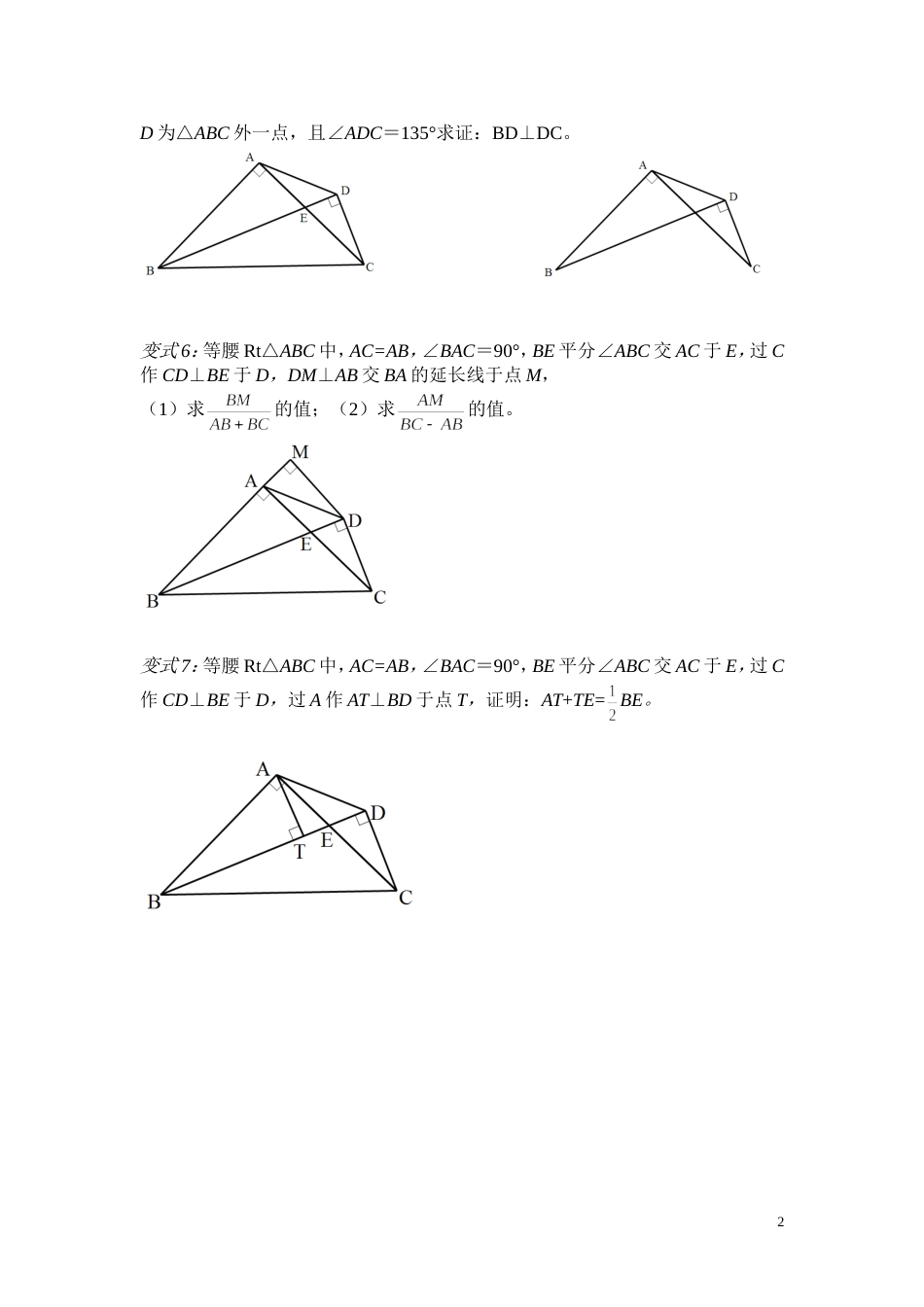 八年级上几何模型总结之等腰直角三角形和中线角平分线[11页]_第2页