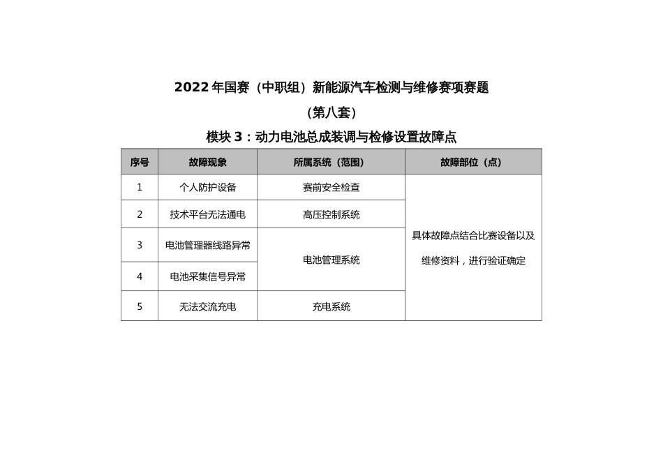 职业院校技能大赛新能源汽车检测与维修赛项赛题第8套试题_第3页