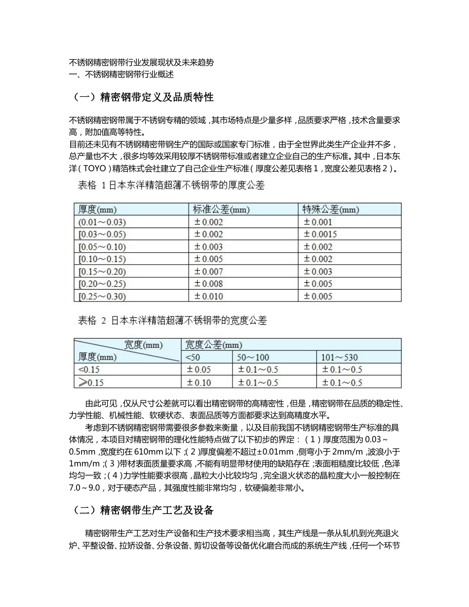 不锈钢精密带行业发展现状及未来趋势(苏州远迈金属)[11页]_第1页