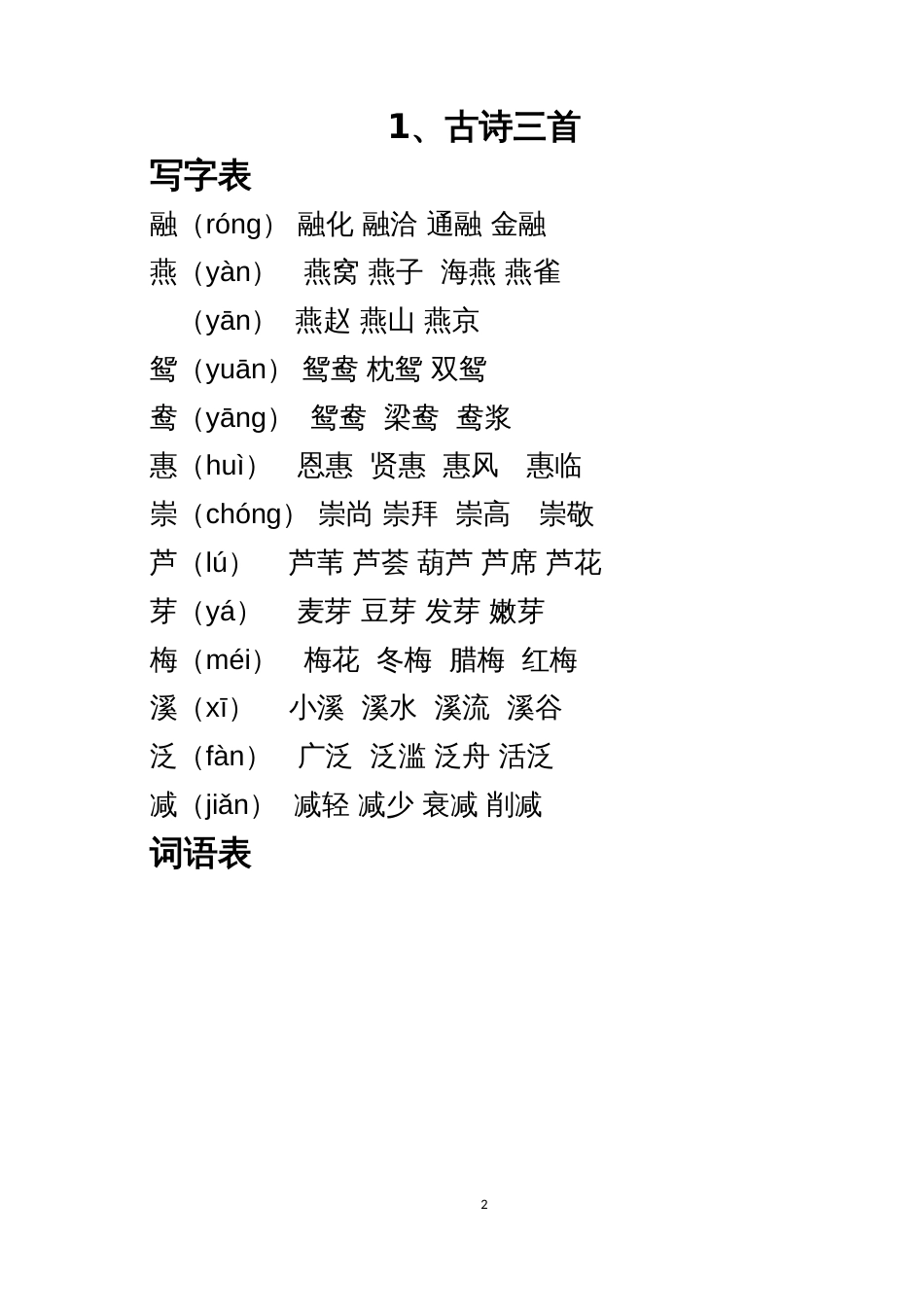 部编人教版三年级语文下册生字组词课后词语(生字注音)_第2页