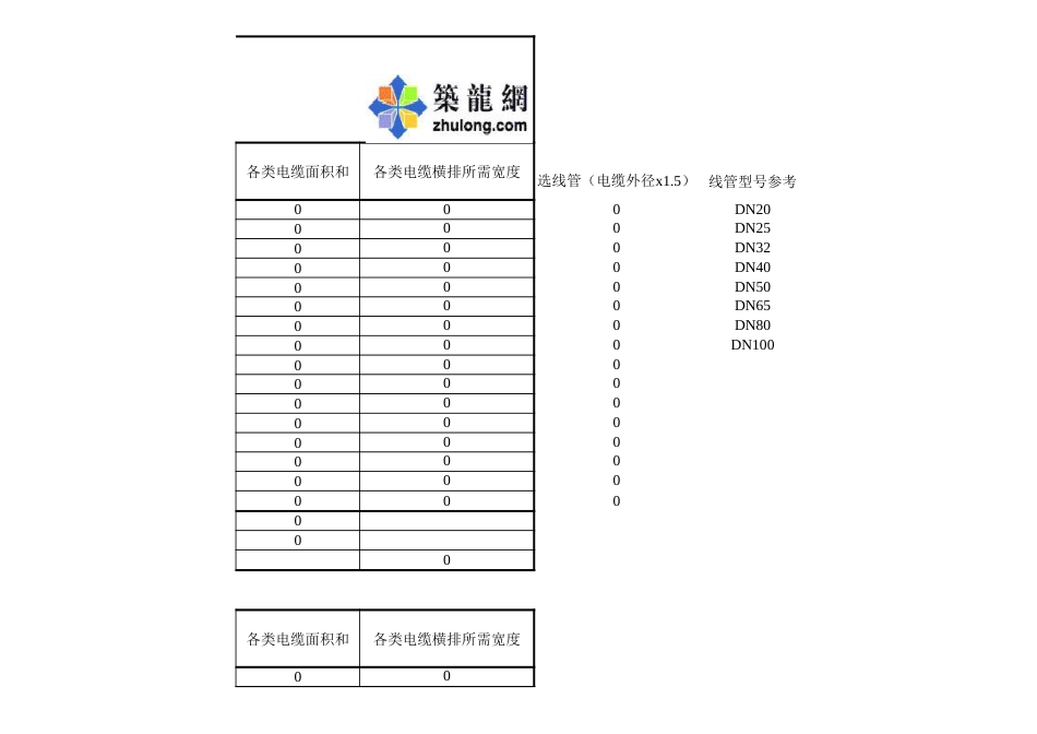 常用电缆桥架大小选择电子表格(自动计算)[1页]_第3页