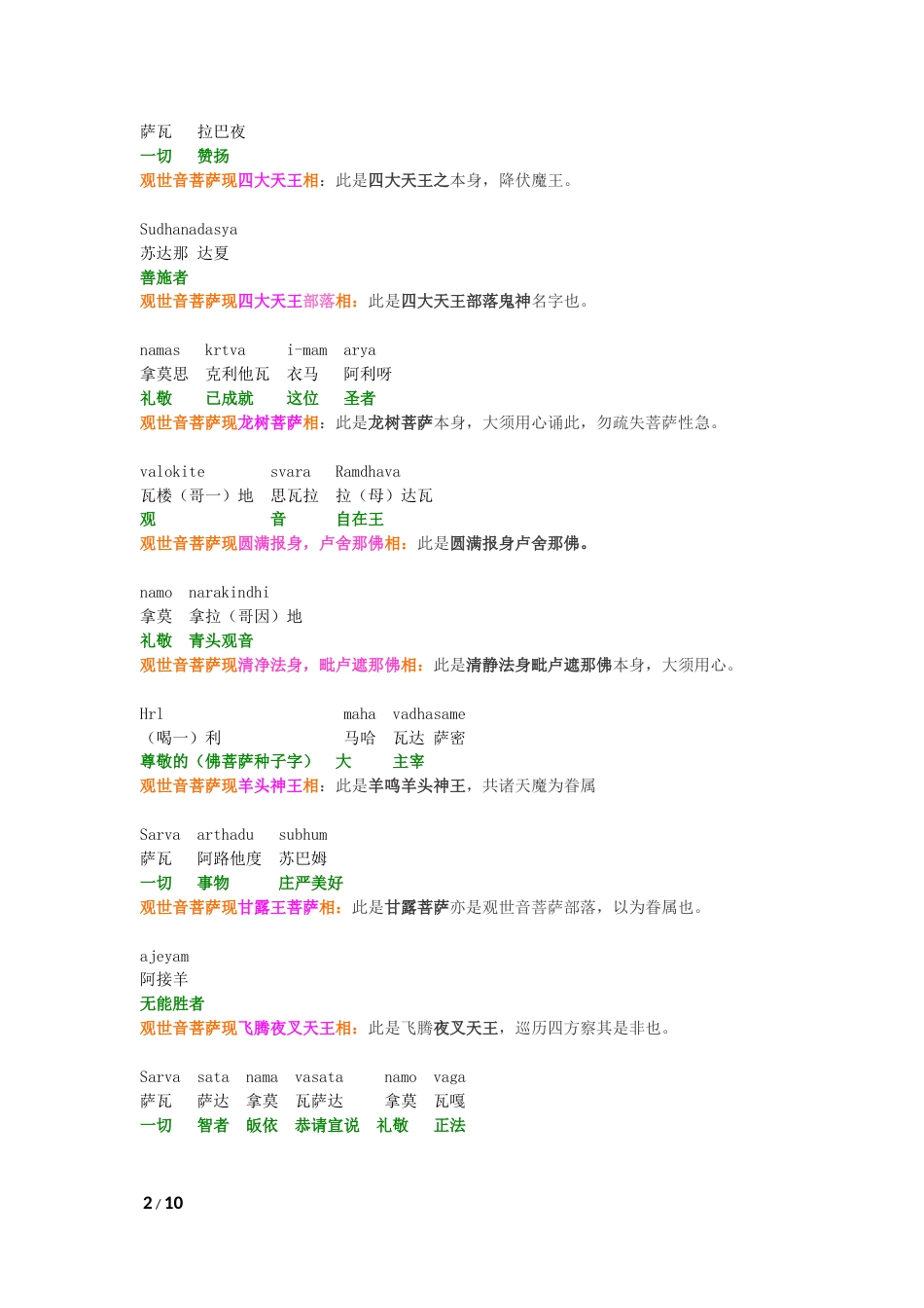 大悲咒之梵音对(0607附84化身及42手眼)_第2页