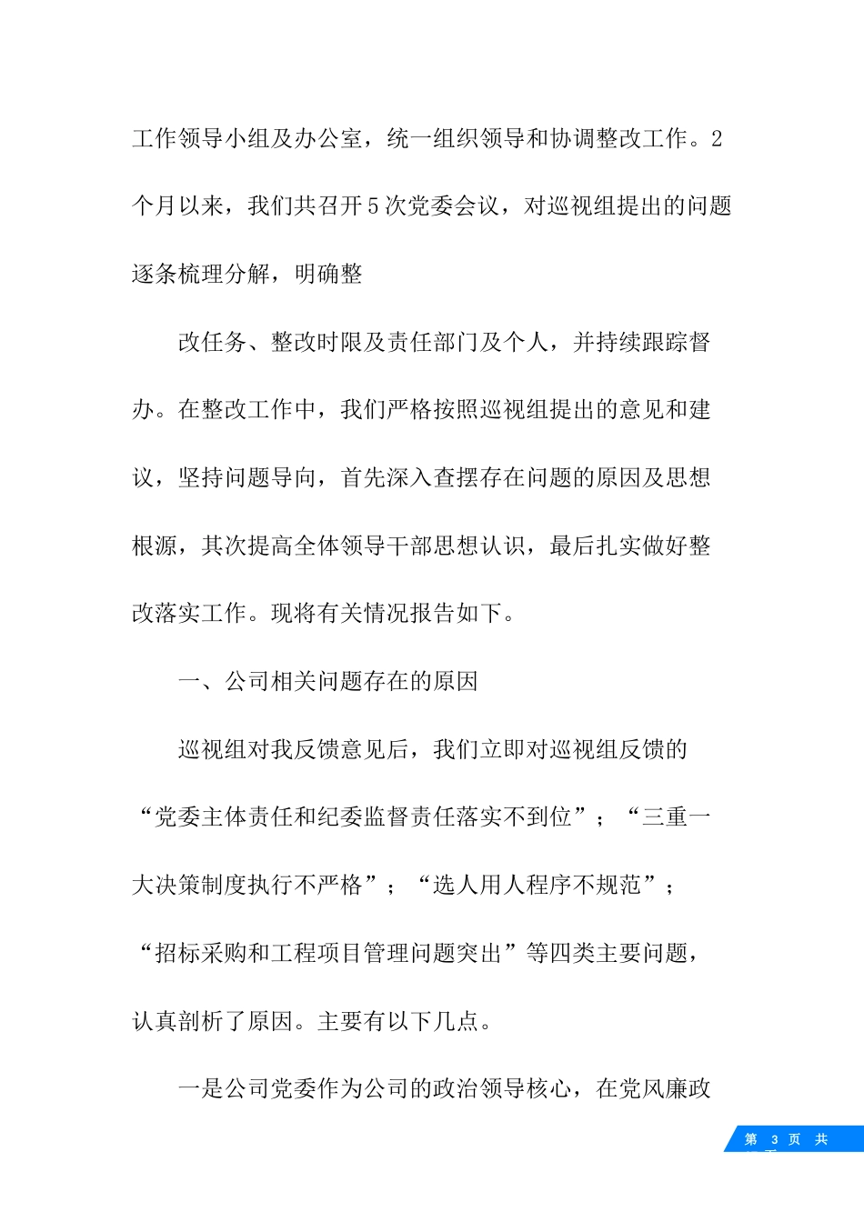 党委书记个人整改报告巡视_第3页