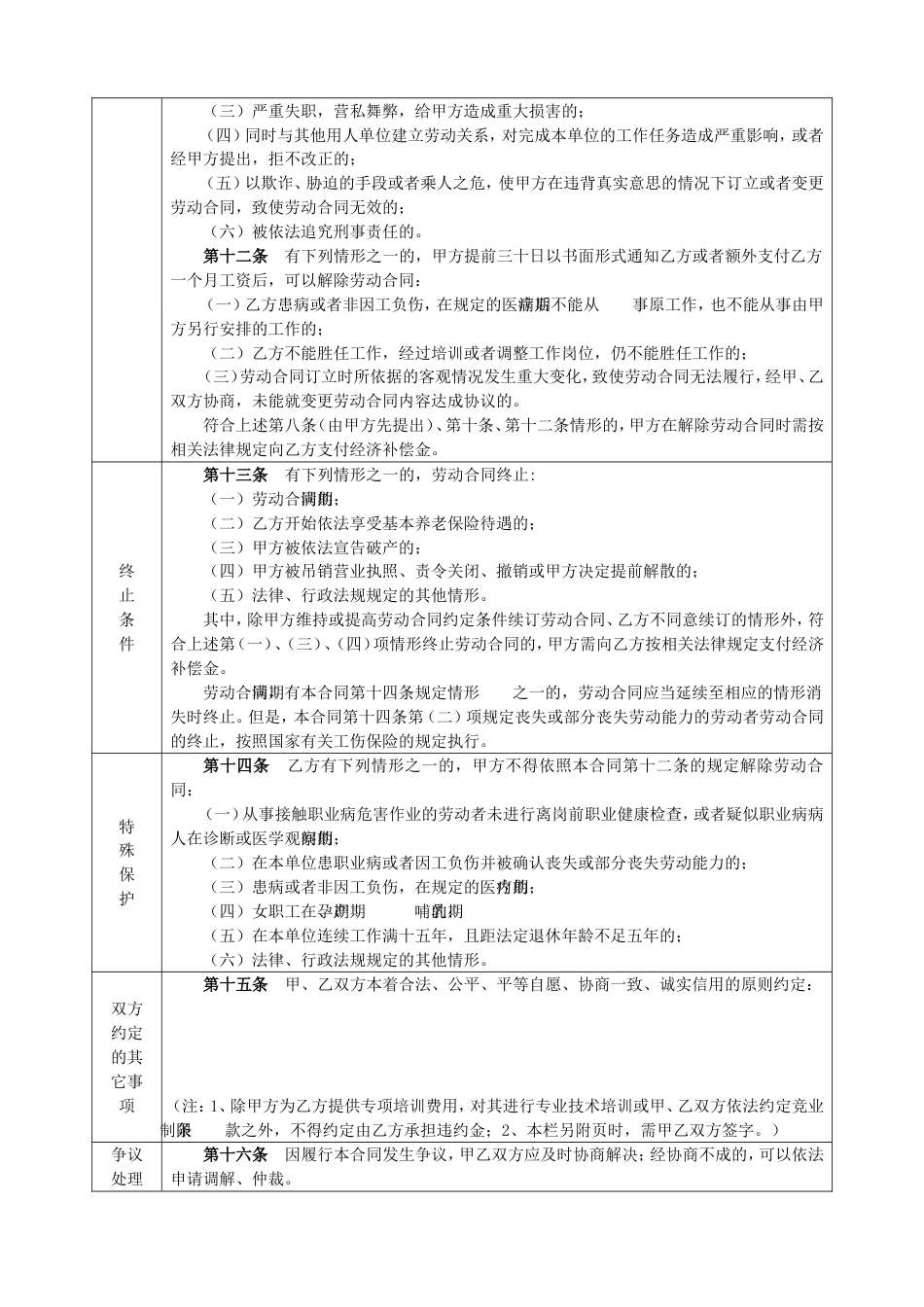 全日制用工使用劳动合同（范本）_第3页