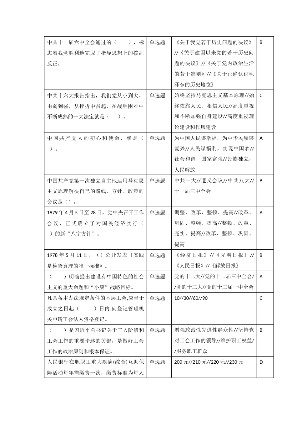 人民银行工会干部知识竞赛题库_第2页