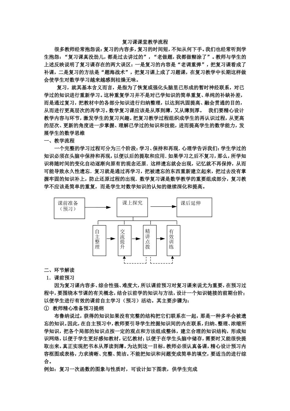 复习课课堂教学流程_第1页