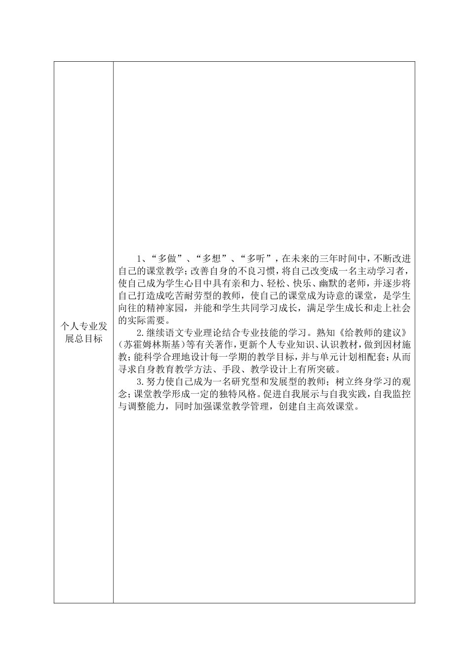 教师个人专业发展三年规划表[8页]_第2页