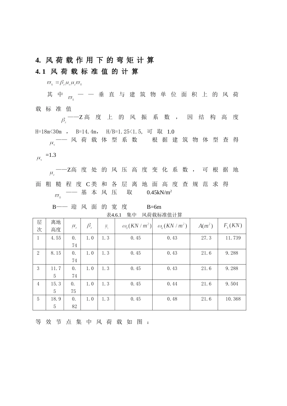 框架结构风荷载作用下弯矩计算[4页]_第1页