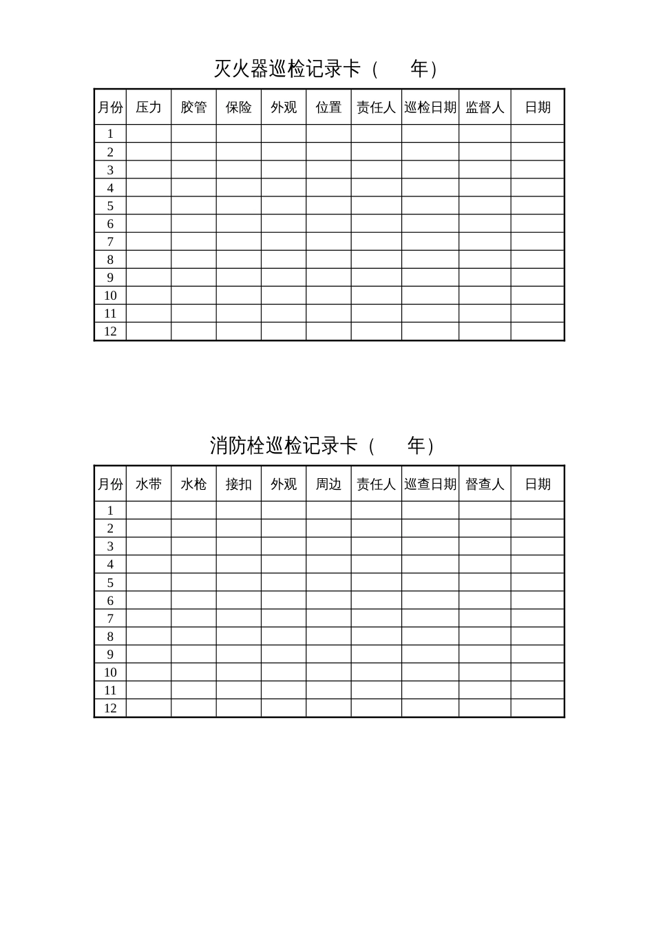 灭火器巡检记录卡_第1页