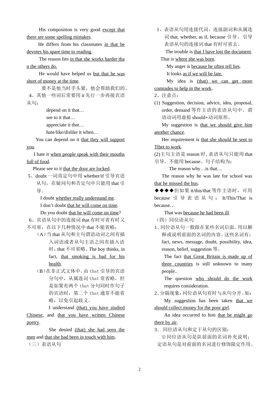 牛津高中英语模块三Unit1语法讲解和训练名词性从句_第2页