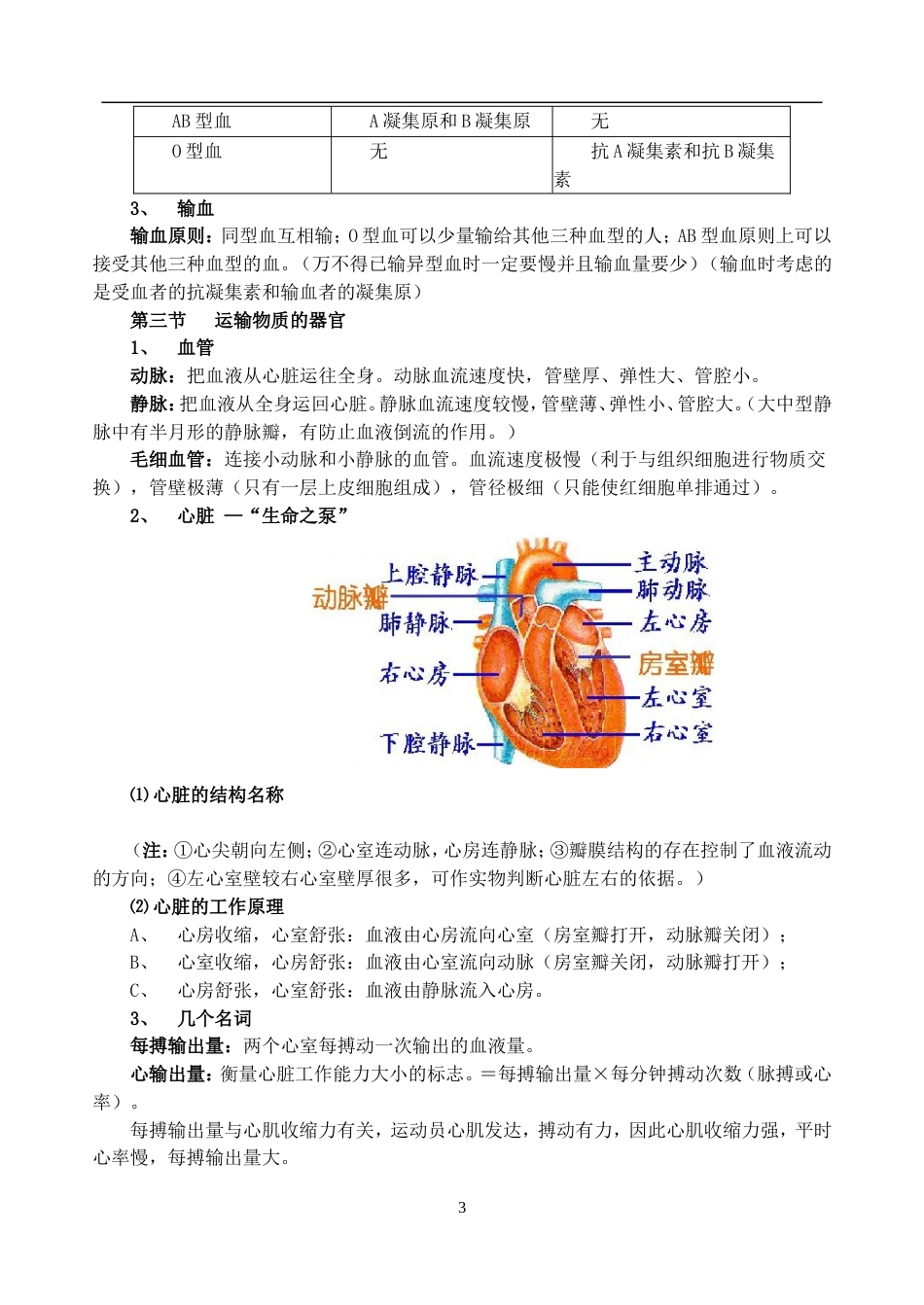 七年级下册冀教版生物知识点总结(word版)[13页]_第3页