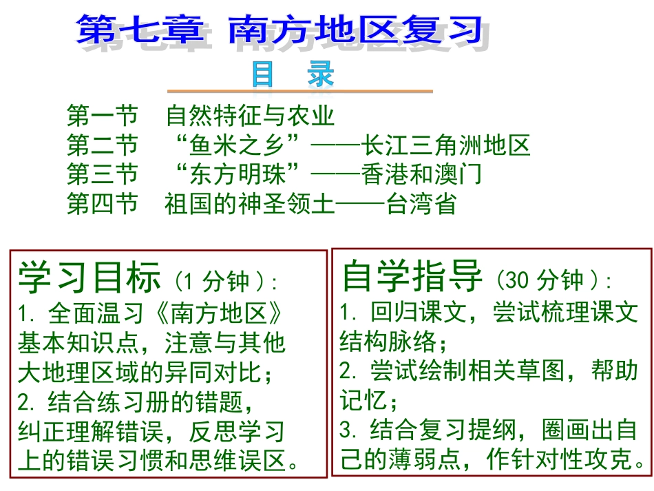 人教版八年级地理下册第七章南方地区复习课件(共19张PPT)_第1页