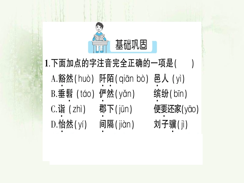 人教版八年级下(初二下)语文精品单元复习、半期期末复习、作业评讲课件：三单元_第3页