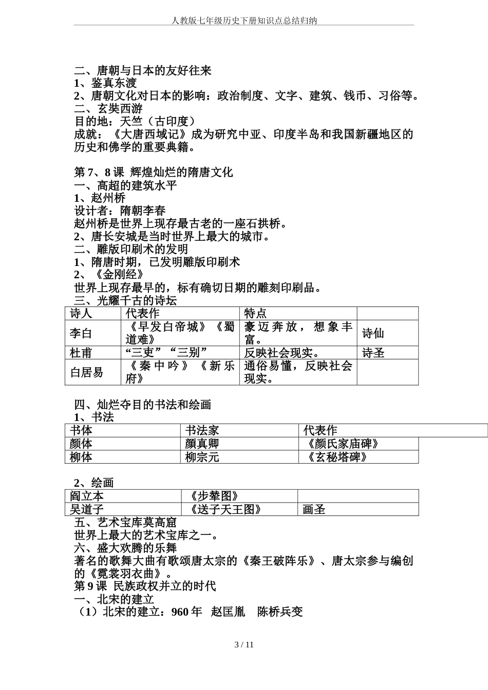 人教版七年级历史下册知识点总结归纳[22页]_第3页
