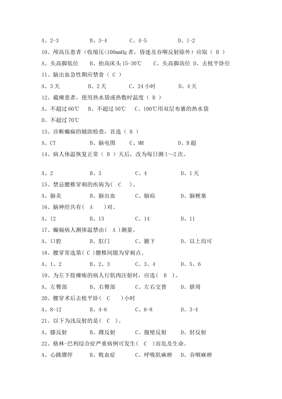 2023年神经内科专科考试题库汇总_第2页