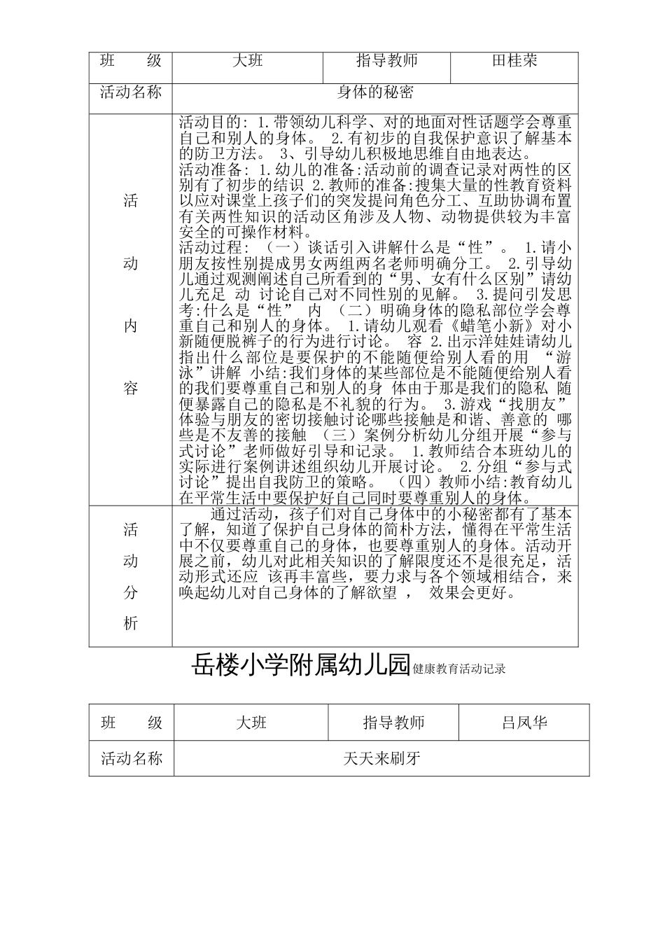 新版幼儿园健康教育活动详细记录_第3页