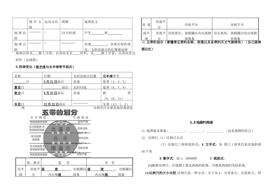 2023年初一地理上册知识点填空题_第2页