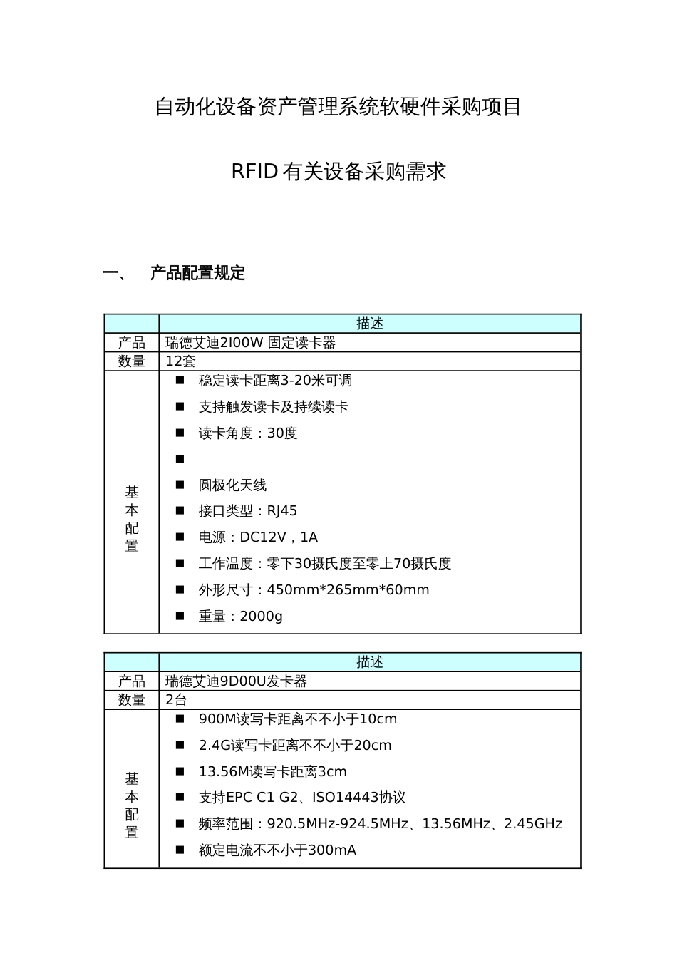 自动化设备资产管理系统软硬件采购项目_第1页